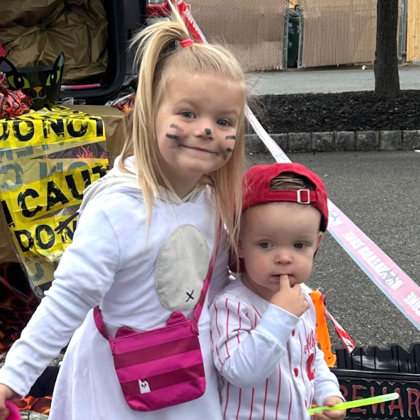 Alder and Fern in Halloween costumes