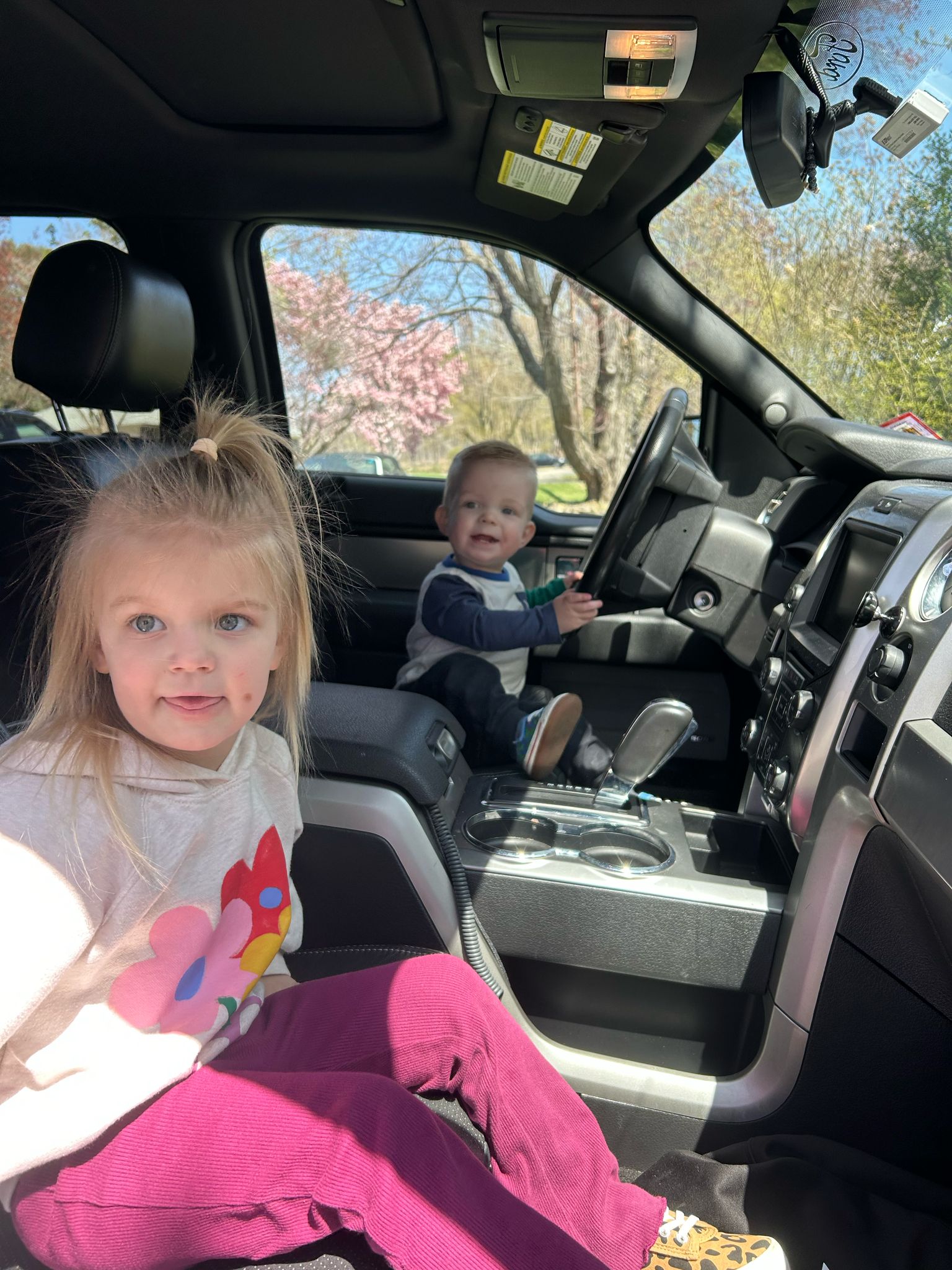 Alder and Fern in the truck